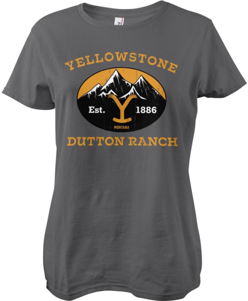 Yellowstone Dutton Ranch Montana Est. 1883 Girly Tee Damen T-Shirt Dark-Grey