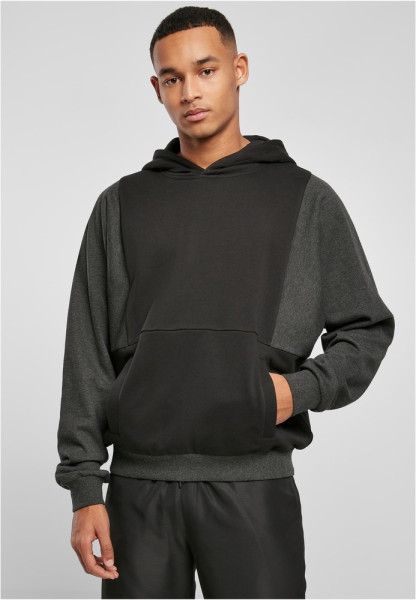 Urban Classics Sweatshirt Cut On Sleeve Hoody Black/Charcoal