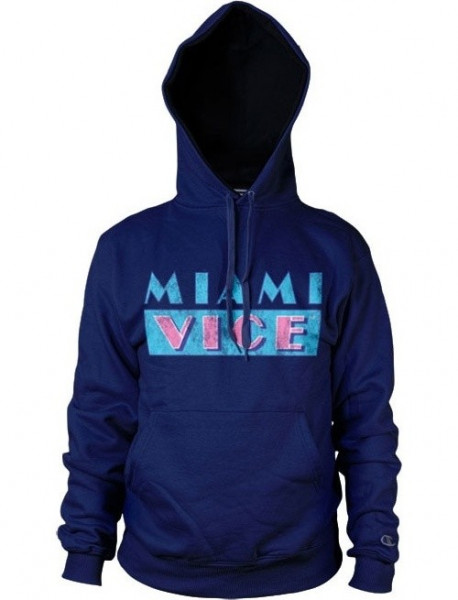 Miami Vice Distressed Hoodie Navy
