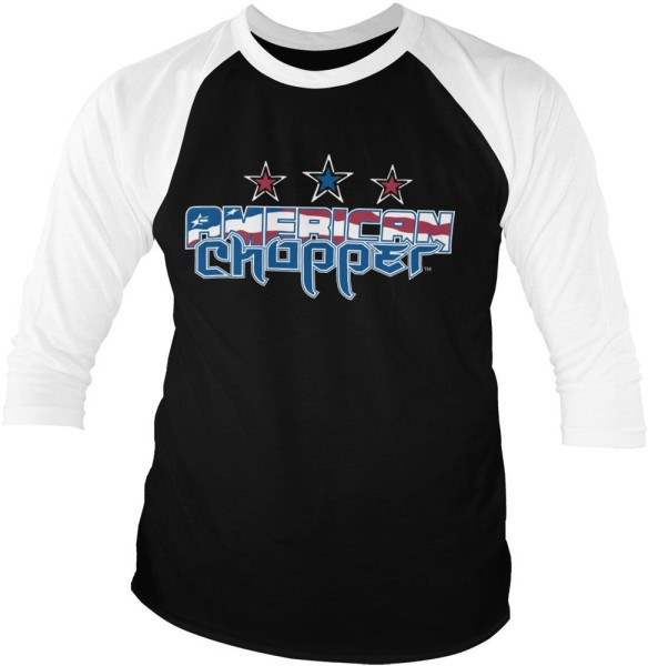 American Chopper Flag Logo Baseball 3/4 Sleeve Tee DC-19-AC006-H80-9