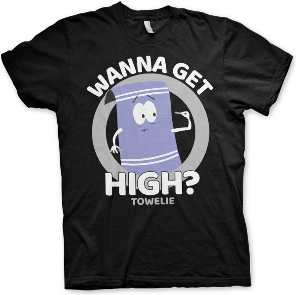 South Park Towelie Wanna Get High T-Shirt Black