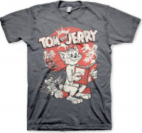 Tom & Jerry Vintage Comic T-Shirt Dark-Heather Tom & Jerry Vintage Comic T-Shirt Dark-Heather