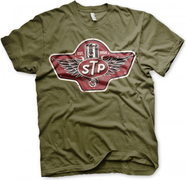 STP Piston Emblem T-Shirt Olive