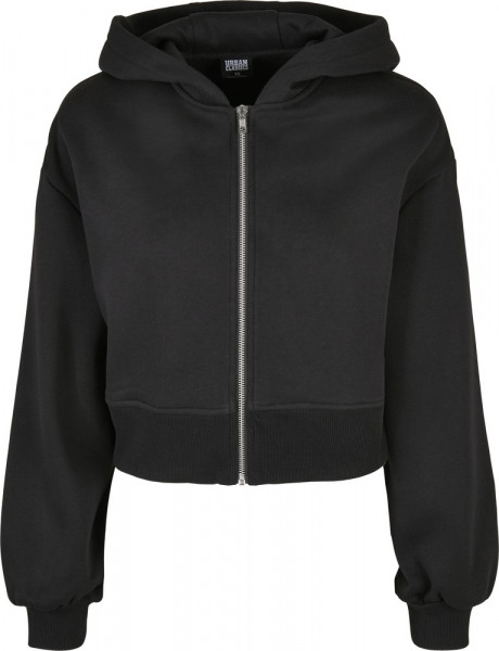 Urban Classics Damen Ladies Short Oversized Zip Jacket Black