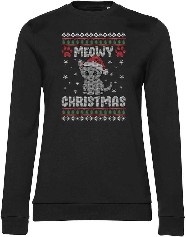 Hybris Damen Pullover Meowy Christmas Girly Sweatshirt SH-53-16168 - Damen