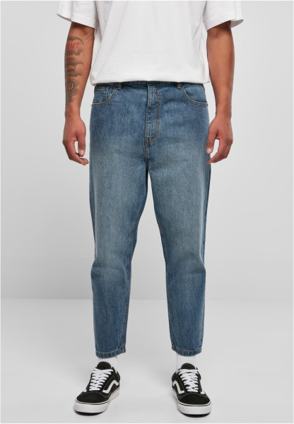 Urban Classics Hose Cropped Tapered Jeans Middeepblue