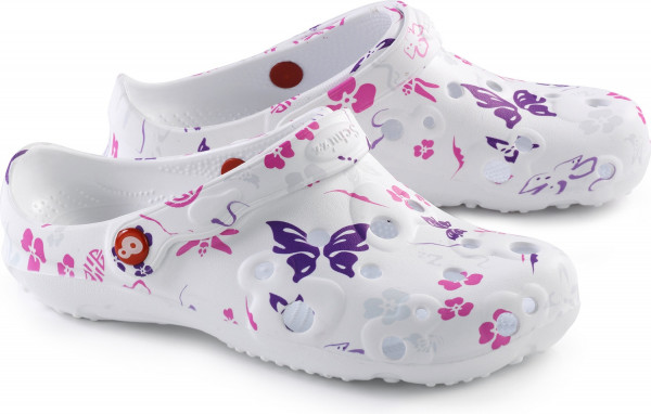 Schu'zz Schuzz Damen Clog Badeschuhe Globule Femme imprimé Libellule & papillon / Multicolor