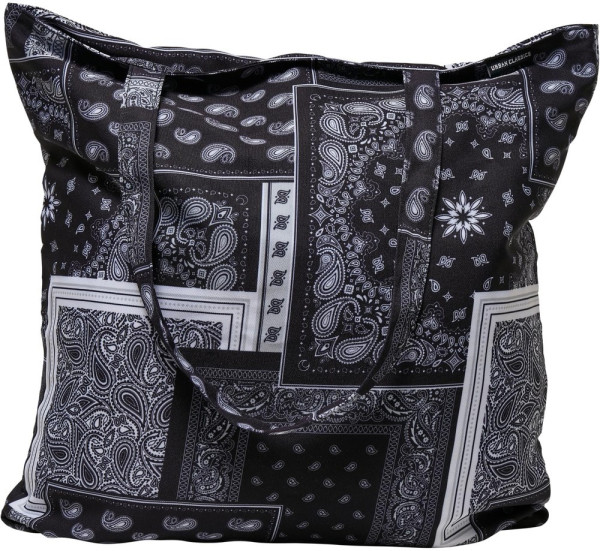 Urban Classics Tasche Bandana Patchwork Print Tote Bag Black/White