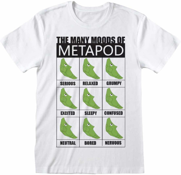 Pokémon Pokemon - Many Moods Of Metapod (Unisex) T-Shirt White