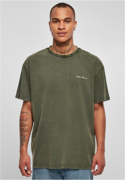 Urban Classics T-Shirt Oversized Small Embroidery Tee Bottlegreen