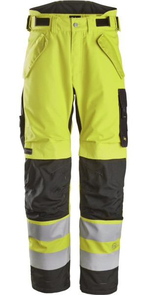 Snickers Warnschutzhose High-Vis, wasserdichte leicht wattierte Arbeitshose, Kl. 2 High-Vis Gelb/Sch