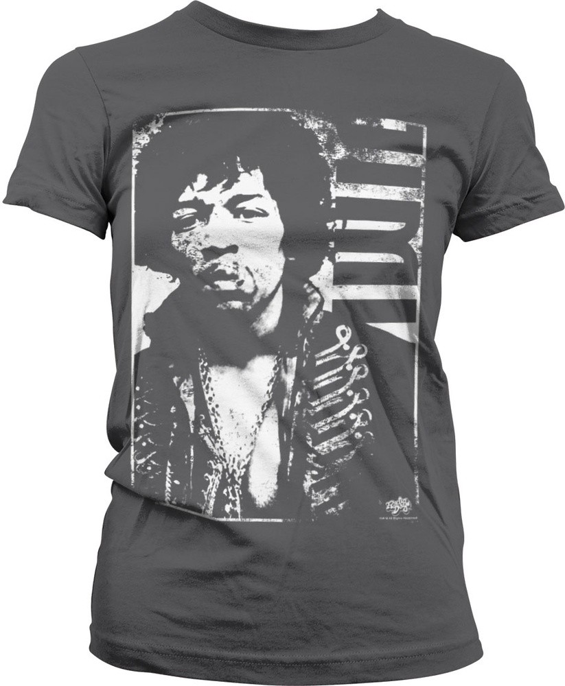 Jimi Hendrix Distressed Girly Tee Damen T-Shirt Dark-Grau - Damen