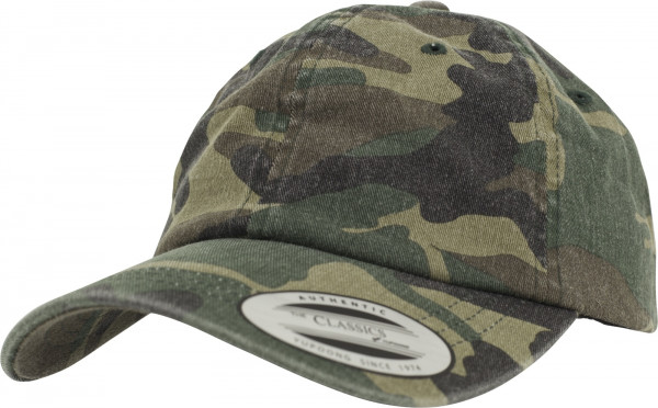 YUPOONG Inc. Cap Low Profile Camo Washed Cap in Woodland