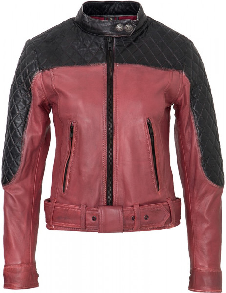 Queen Kerosin Lederjacke im Racing Look QK140005 Bordeaux