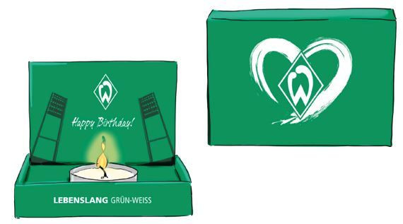 SV Werder Bremen Teelicht-Grußkarte Fussball