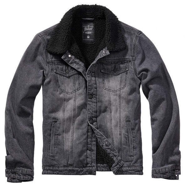 Brandit Jacke Sherpa Demin Jacket in Black-Black