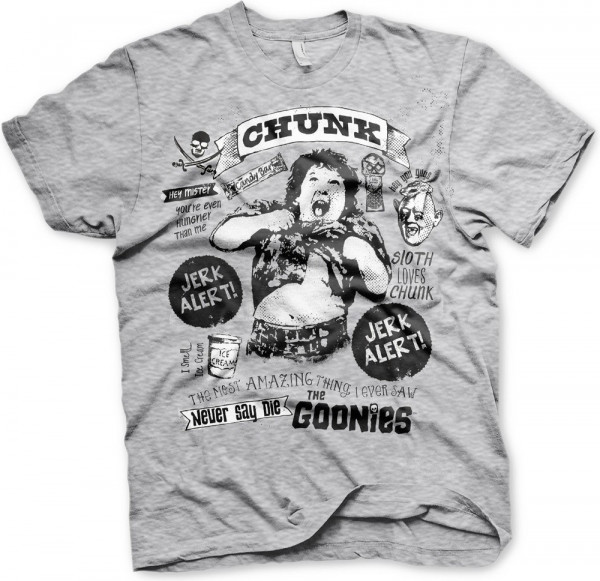 The Goonies Chunk Jerk Alert T-Shirt Heather-Grey