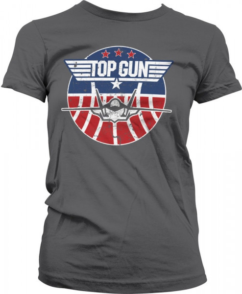 Top Gun Tomcat Girly Tee Damen T-Shirt Dark-Grey