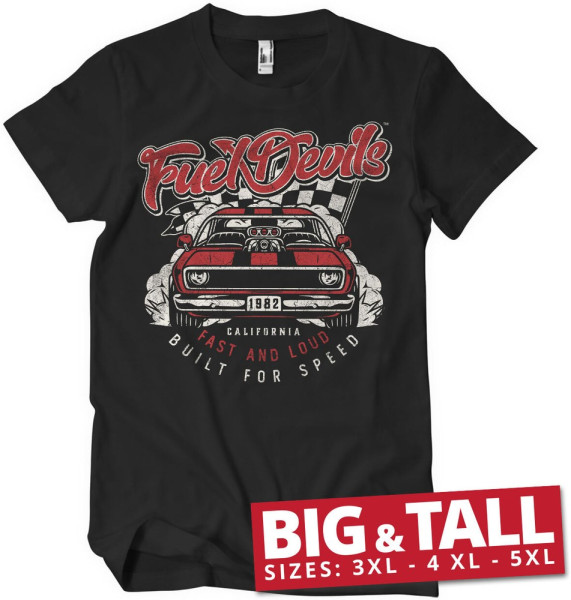 Fuel Devils Fast And Loud Big & Tall T-Shirt Black