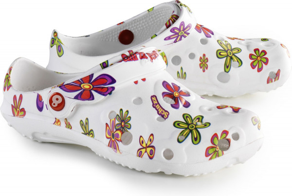 Schu'zz Schuzz Damen Clog Badeschuhe Globule Femme imprimé Pop flower / Multicolor