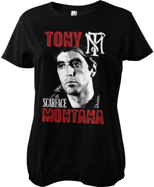 Scarface Tony Montana Girly Tee Damen T-Shirt Black