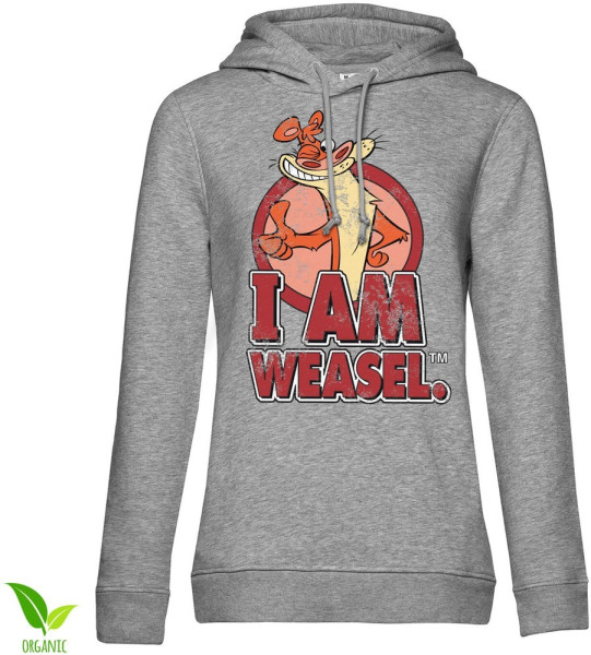 I Am Weasel Girls Damen Hoodie Heathergrey