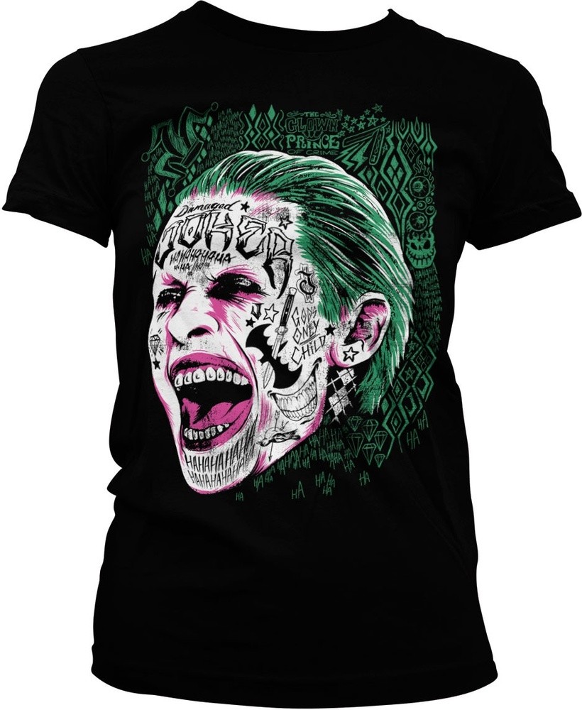 Suicide Squad Joker Girly Tee Damen T-Shirt Schwarz - Damen