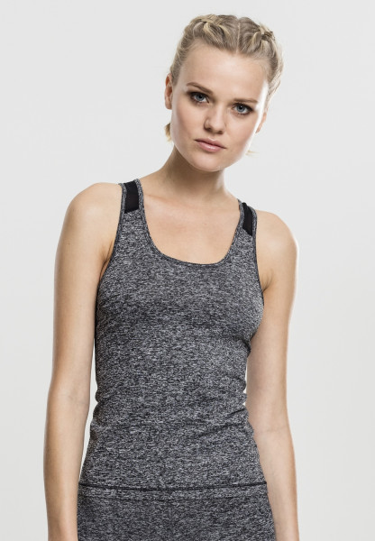 Urban Classics Damen Unterwäsche Ladies Active Melange Trainings Top Charcoal/White/Black