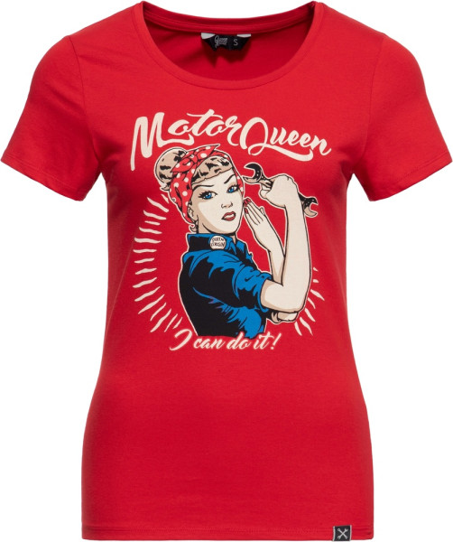 Queen Kerosin Damen Print T-Shirt "Motor Queen I Can Do It" QKI11002