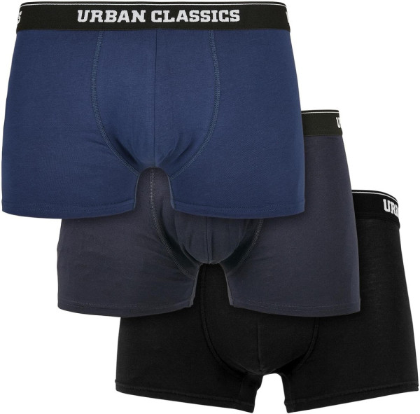 Urban Classics Organic Boxer Shorts 3-Pack Darkblue+Navy+Black