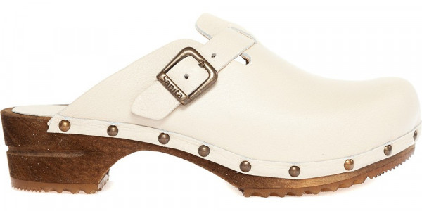 Sanita Clogs Damen Clog offen Wood-Kristel Open White