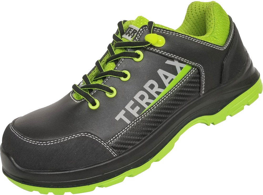Terrax Workwear Sicherheits Halbschuh Schwarz/Limette - Herren / Unisex
