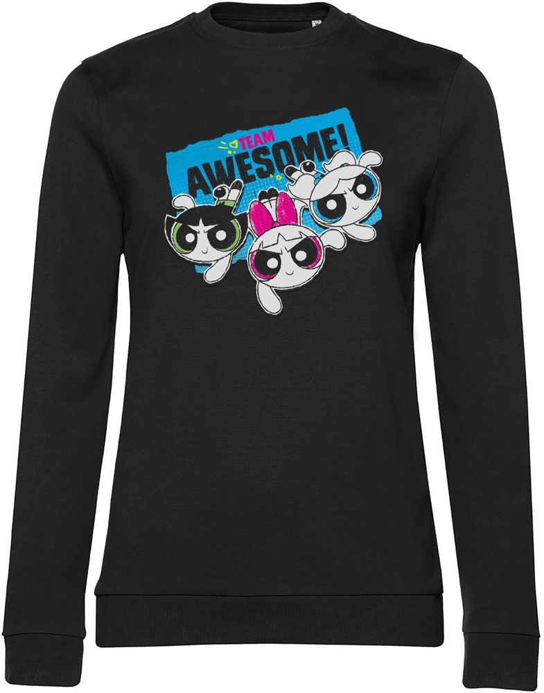 Power Puff Girls Damen Sweatshirt Powerpuff GirlsTeam Awesome Girly Sweatshirt WB-53-PPG002-DTF845 - Damen