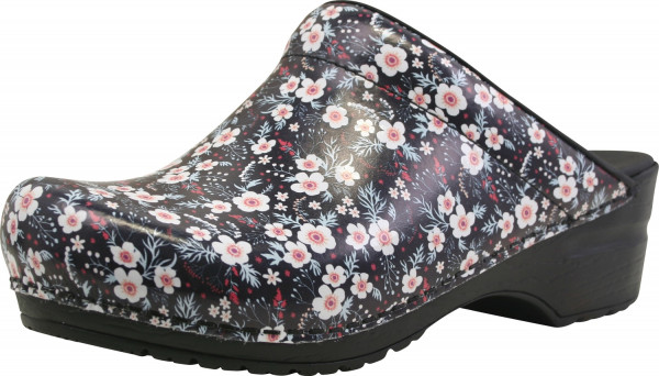 Sanita Damen Offener Clog Original-Isalena Open Black/White