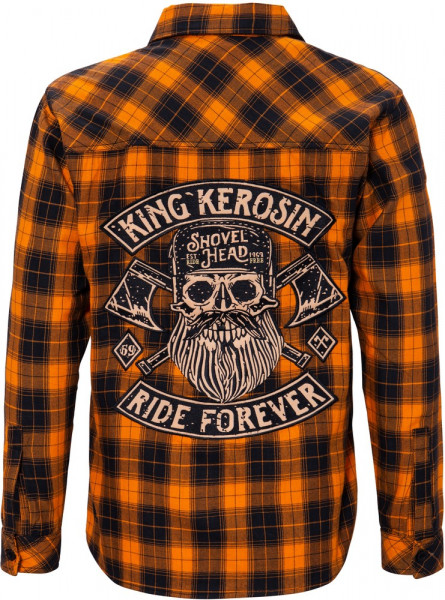 King Kerosin Langarmhemd im Biker-Style KK4190623095 Orange