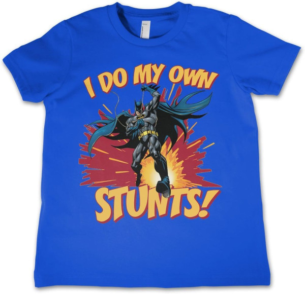 Batman I Do My Own Stunts Kids T-Shirt Kinder Blue