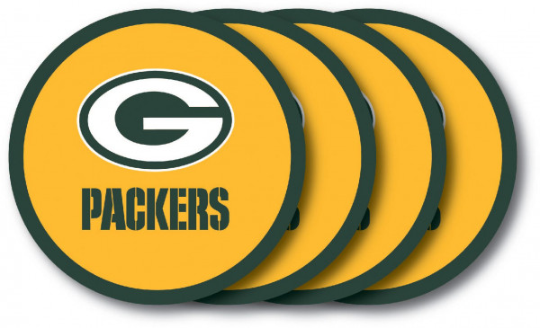 Green Bay Packers Vinyl-Untersetzer-Set 4 Stk. American Football Gelb/Grün