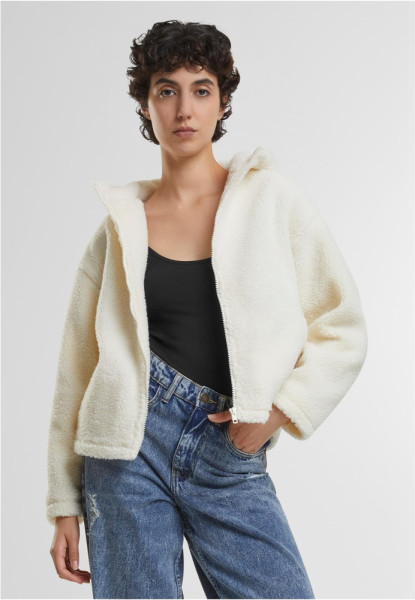 Urban Classics Damen Jacke Ladies Short Hooded Sherpa Jacket TB7072