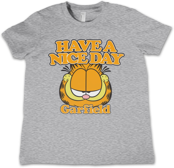 Garfield Have A Nice Day Kids T-Shirt Kinder Heather-Grey