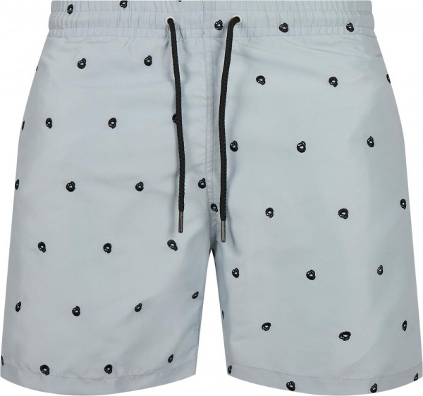 Urban Classics Embroidery Swim Shorts Skull/Lightasphalt/Black