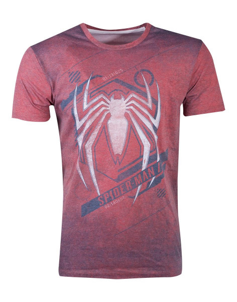 Spiderman - Acid Wash Spider Men's T-Shirt Red