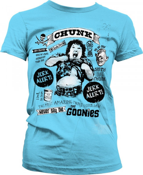 The Goonies Chunk Jerk Alert Girly Tee Damen T-Shirt Skyblue