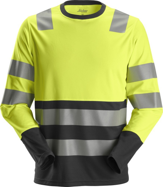 Snickers Longsleeve AllroundWork High-Vis Arbeitshemd, Kl. 2 High-Vis Gelb/Schwarz