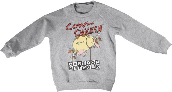 Cow And Chicken Balloon Kids Sweatshirt Heathergrey