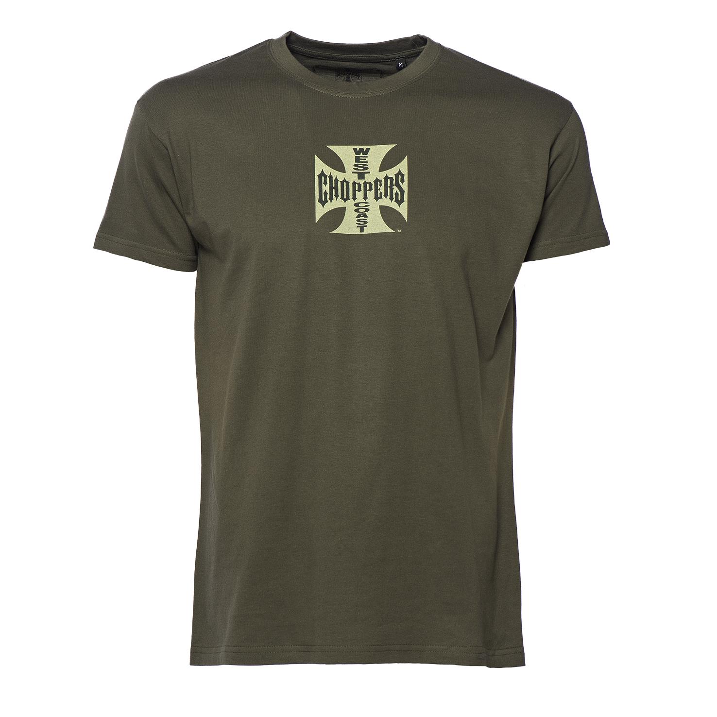 トップス WEST COAST CHOPPERS GOLDBLACK Iron Cross WCC West Coast Choppers T-Shirt Iron Cross Solid Khaki | T-Shirts