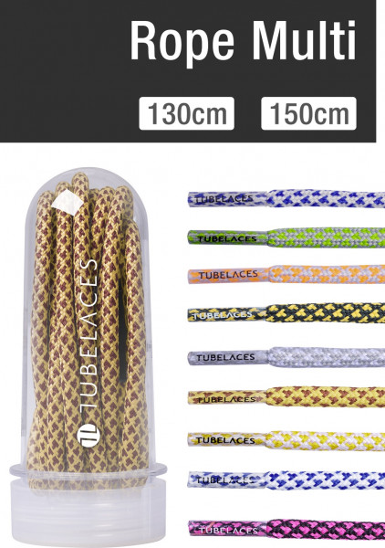 Tubelaces Schnürsenkel Rope Multi Black/Gold