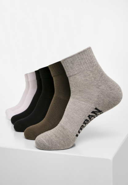 Urban Classics Socken High Sneaker Socks 6-Pack Black/White/Grey/Olive