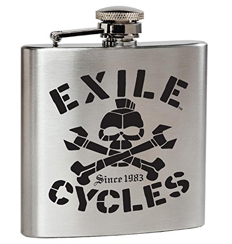 Exile Flask Stainless Steel Hip Flask Skull Classic Silver