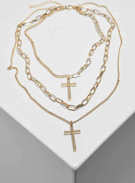 Urban Classics Kette Layering Cross Necklace Gold