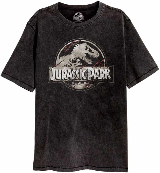 Jurassic Park - Scratched Logo T-Shirt Vintage Black